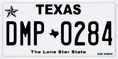 TX license plate DMP0284