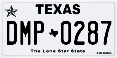TX license plate DMP0287