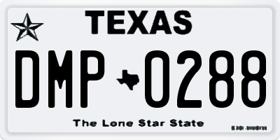 TX license plate DMP0288