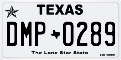 TX license plate DMP0289