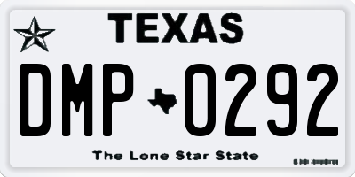 TX license plate DMP0292