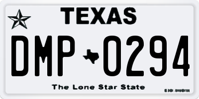 TX license plate DMP0294