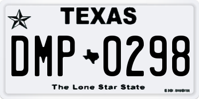 TX license plate DMP0298