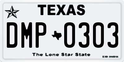 TX license plate DMP0303