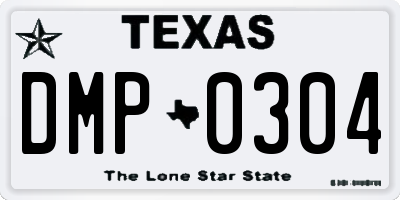 TX license plate DMP0304