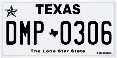 TX license plate DMP0306