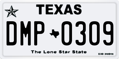 TX license plate DMP0309