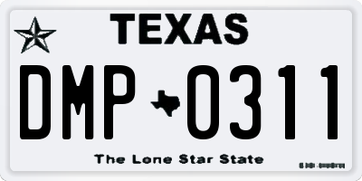 TX license plate DMP0311