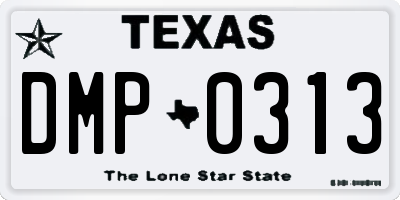 TX license plate DMP0313