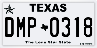 TX license plate DMP0318