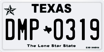 TX license plate DMP0319