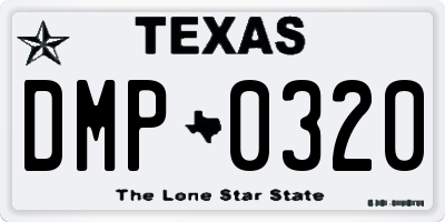 TX license plate DMP0320