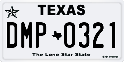 TX license plate DMP0321