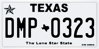 TX license plate DMP0323