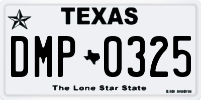 TX license plate DMP0325