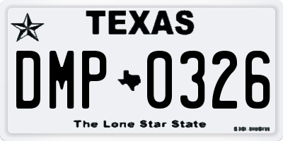 TX license plate DMP0326