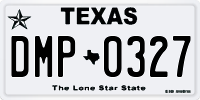 TX license plate DMP0327