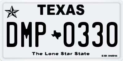 TX license plate DMP0330