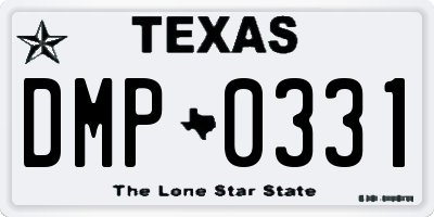 TX license plate DMP0331