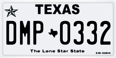 TX license plate DMP0332