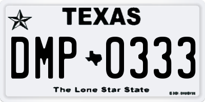 TX license plate DMP0333