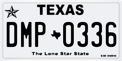 TX license plate DMP0336
