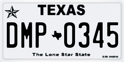 TX license plate DMP0345