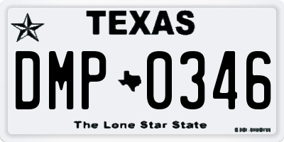 TX license plate DMP0346