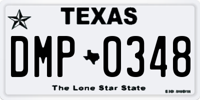 TX license plate DMP0348