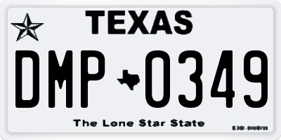 TX license plate DMP0349