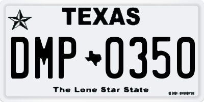 TX license plate DMP0350