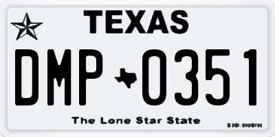 TX license plate DMP0351