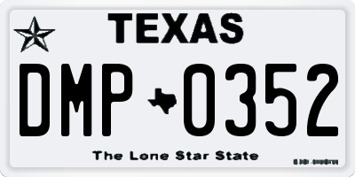 TX license plate DMP0352