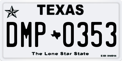 TX license plate DMP0353