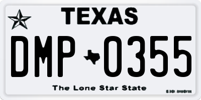 TX license plate DMP0355