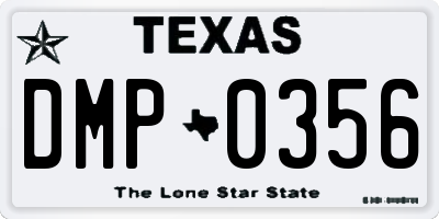 TX license plate DMP0356