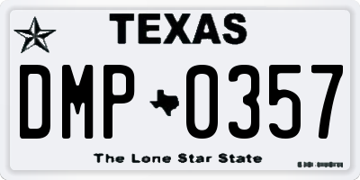 TX license plate DMP0357