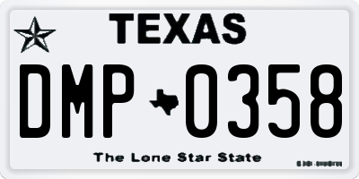 TX license plate DMP0358