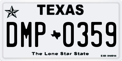 TX license plate DMP0359