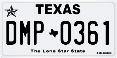 TX license plate DMP0361