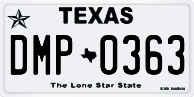 TX license plate DMP0363