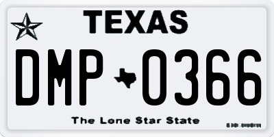 TX license plate DMP0366