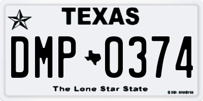 TX license plate DMP0374