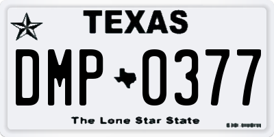 TX license plate DMP0377