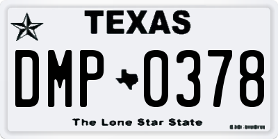 TX license plate DMP0378