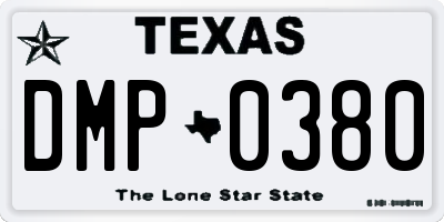 TX license plate DMP0380