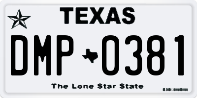 TX license plate DMP0381