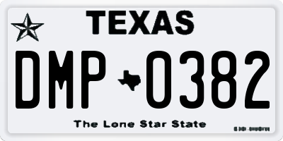 TX license plate DMP0382