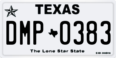 TX license plate DMP0383
