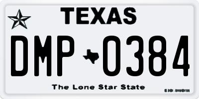 TX license plate DMP0384